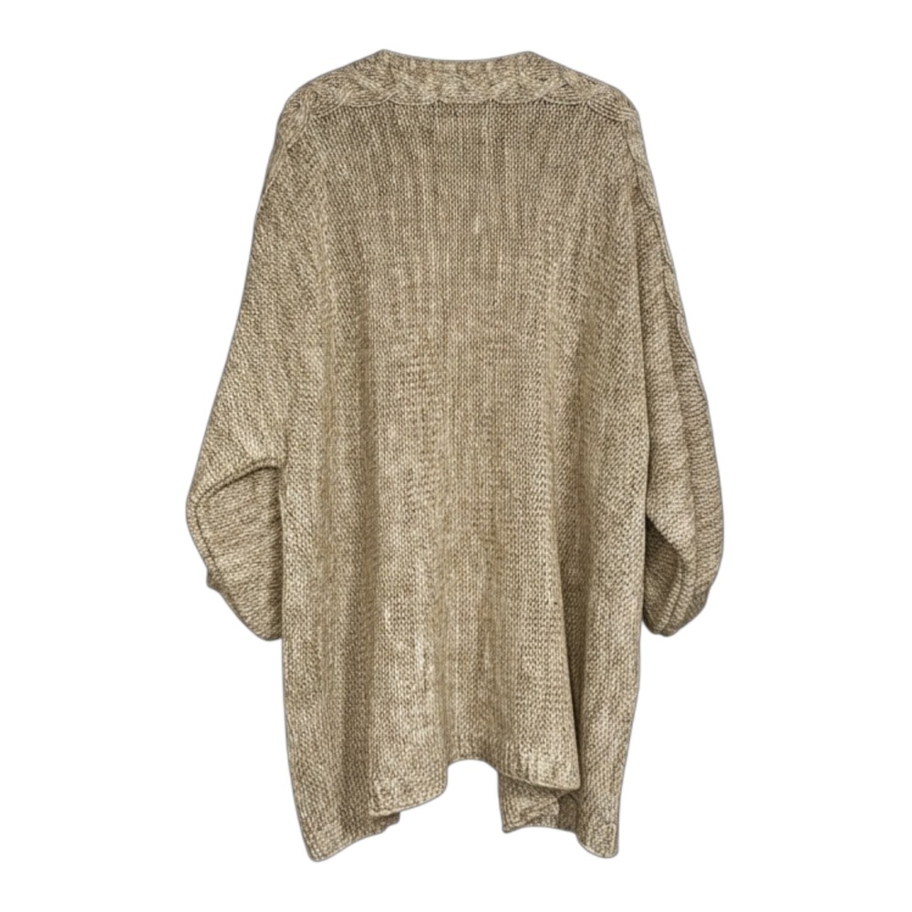 Anthropologie Braided Sleeve Fringe‎ Cable Knit Cardigan Open Front Sweater OS - Picture 5 of 9